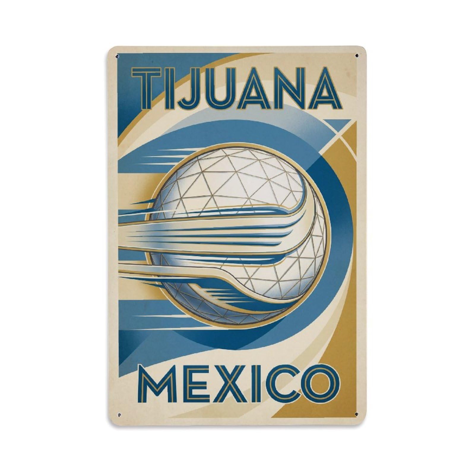 Xanthor Style Retro Vintage Mexico Tijuana Travel Metal Tin Sign