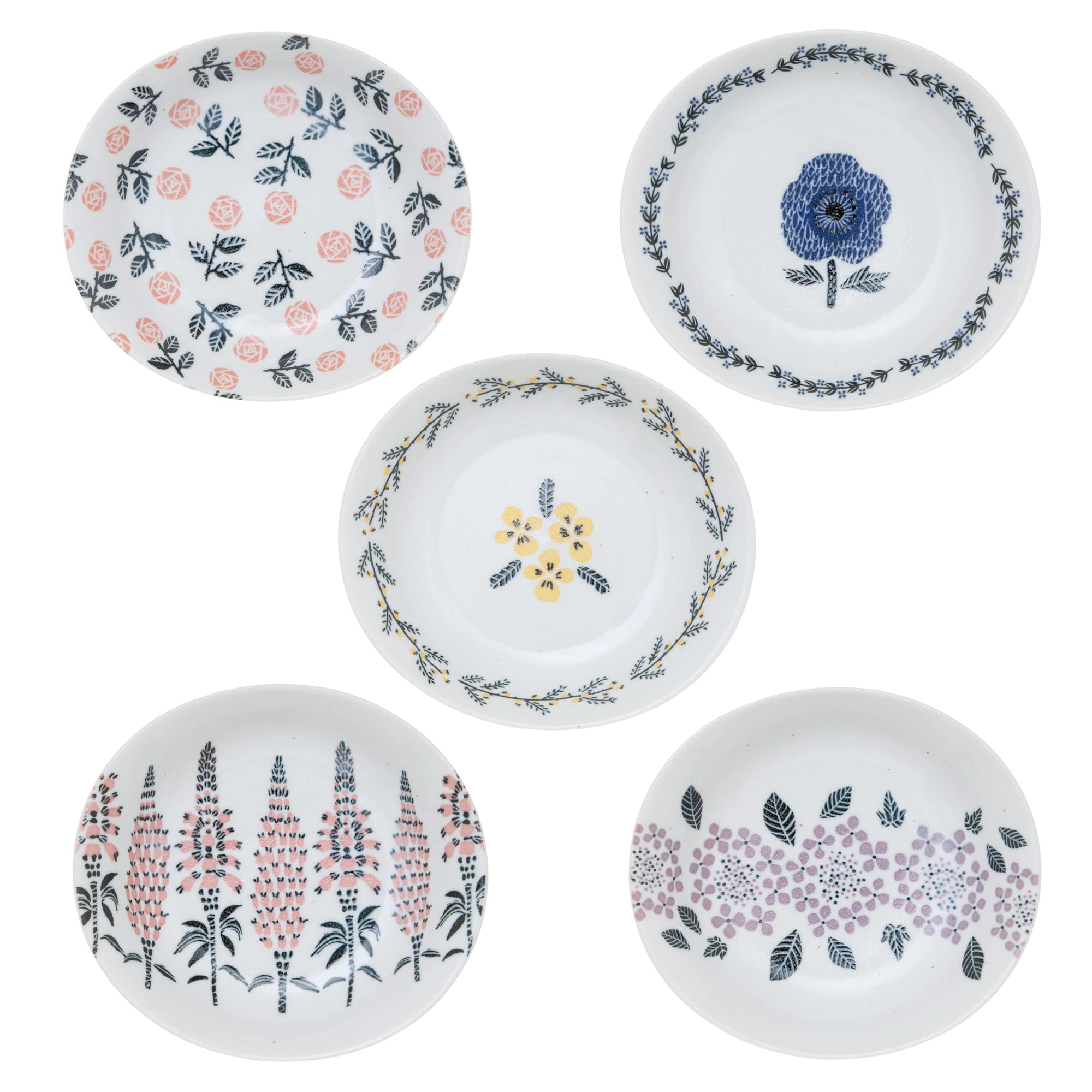 陶器の花柄楕円形容器セット Odin SCANDINAVIAN 花柄 楕円形ボウル 5枚セット - メルカリ