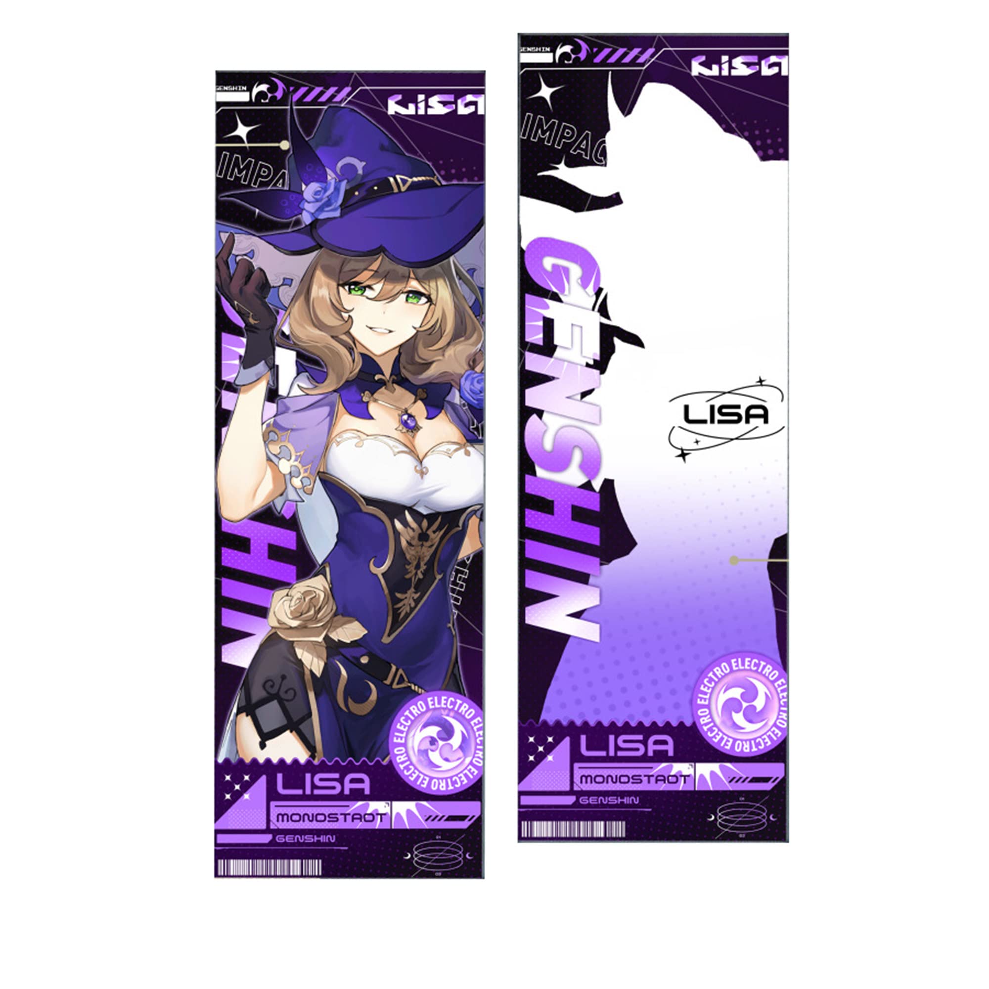 WANGSOARGenshin Impact Treasure Edition Card Laser laser collection ticket [1-18pcs] Kid/Teen Gift (Lisa Minci)