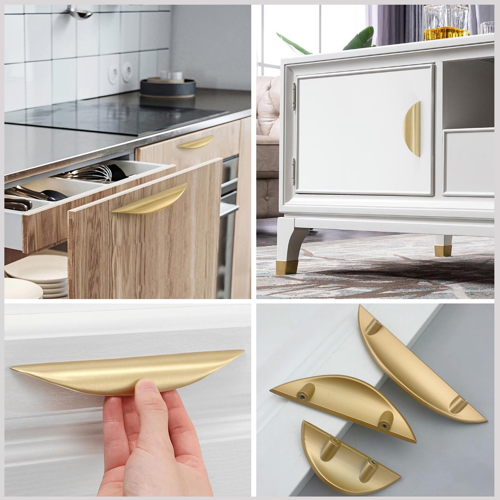 Lot De 2 Poignées De Tiroir De Cuisine En Alliage De Zinc Noir Mat Brossé Pour Armoire, Salle De Bain, Commode