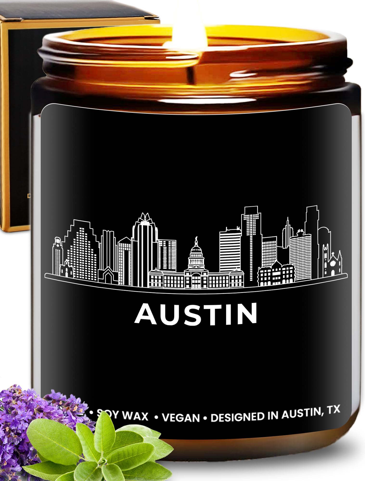 Austin Candle, Unique Austin Souvenirs & Gift Ideas for Men and Women, Thoughtful City Themed Gifts for New Home, Best Gift for Moving Away, Ideal Present for Birthday, Christmas, Special Occasions
