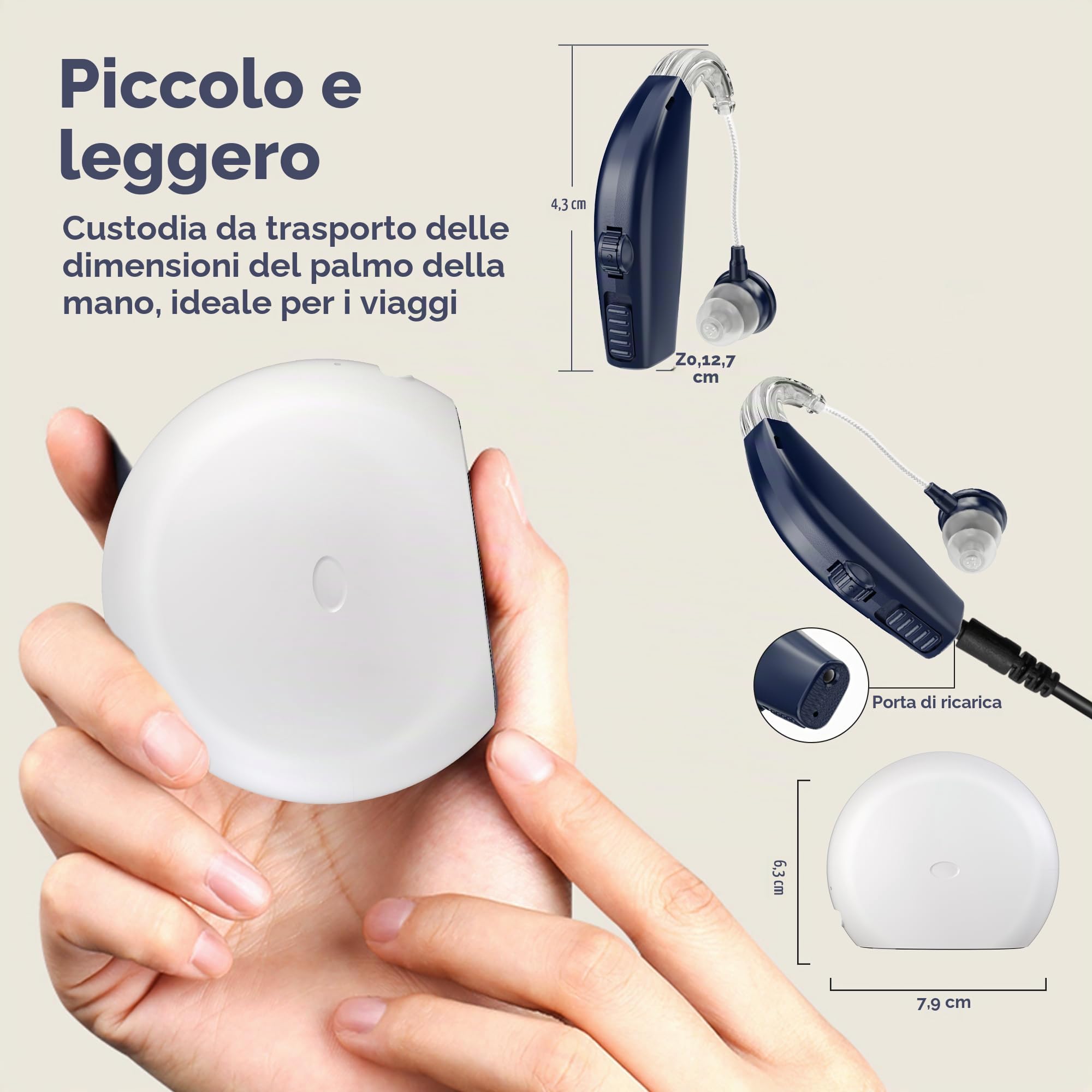Digitale - (coppia di 2) Amplificatore di potenziamento personale, digitale ricaricabile con durata della batteria per tutto il giorno, blu