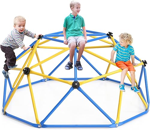 GIKPAL Cúpula de escalada, escalada de cúpula geométrica mejorada de 6 pies con agarre de escalada para niños, equipo de juego para interiores y