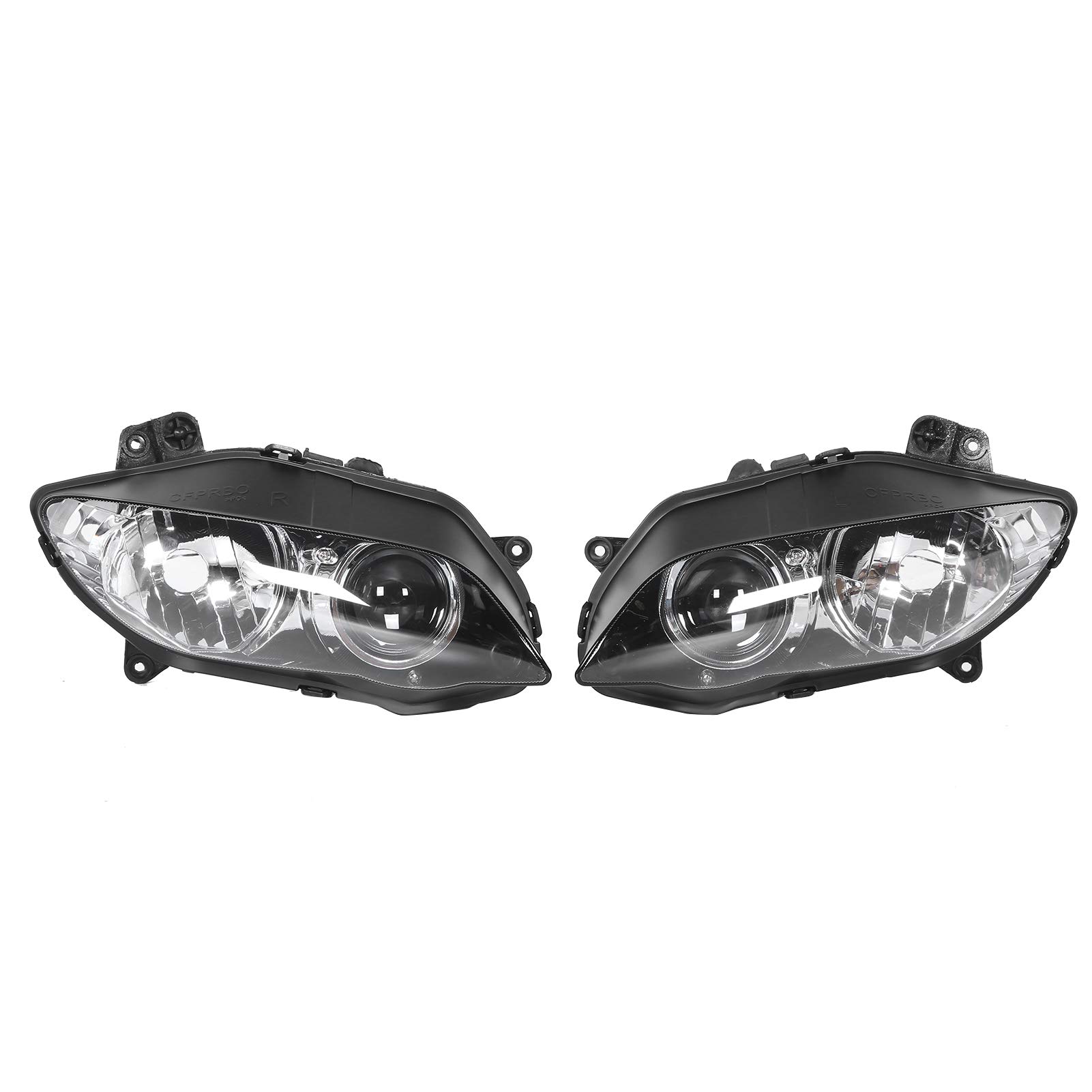 Motorrad-Scheinwerfer-Gehäuselinse, YZF 1000 R1 2004–2006 Links Rechts Ersatz, Schwarze, Transparente Scheinwerferabdeckung für Verbesserte Sicht