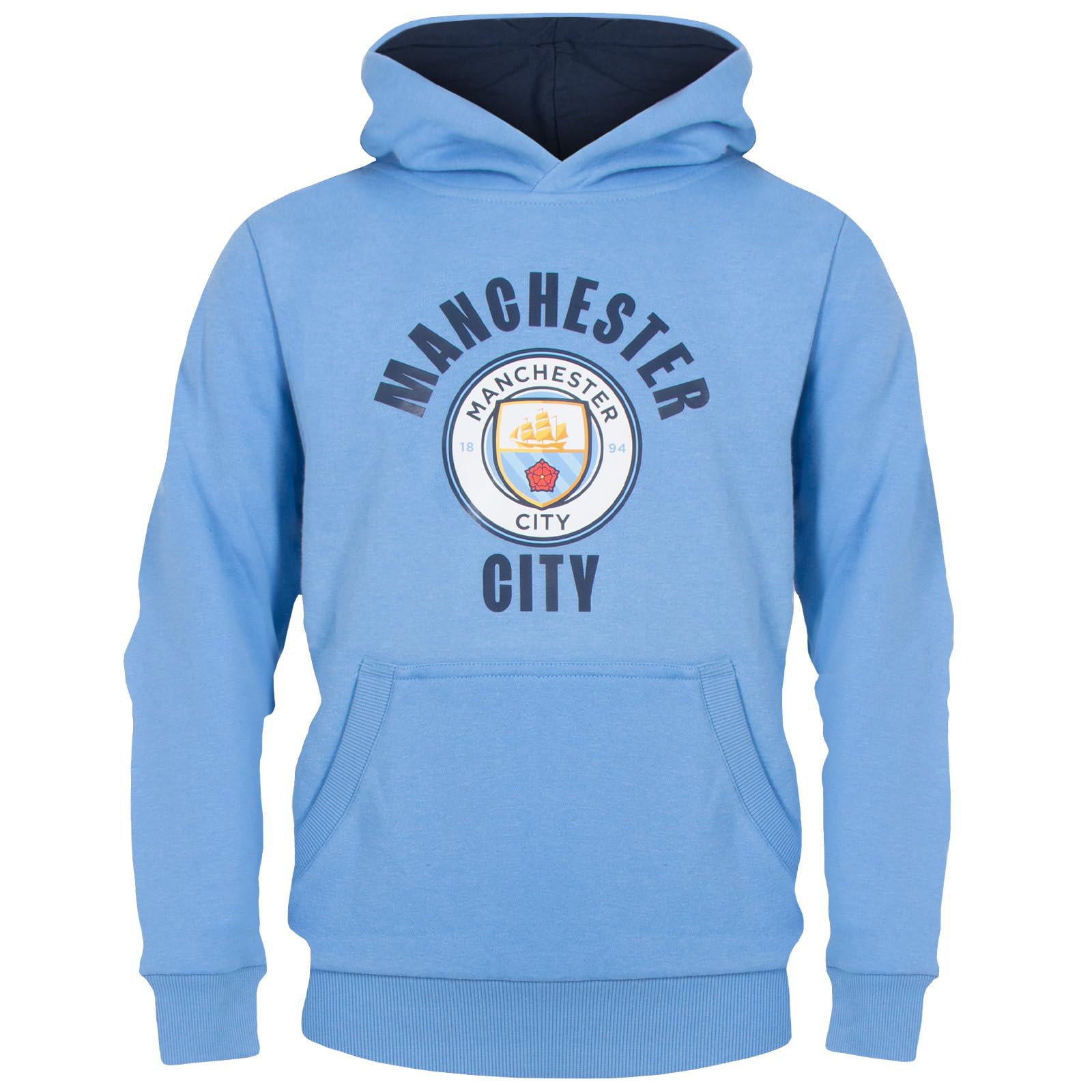 MANCHESTER CITY FC Official Football Gift Boys Fleece Graphic Hoody Sky 12-13 Years