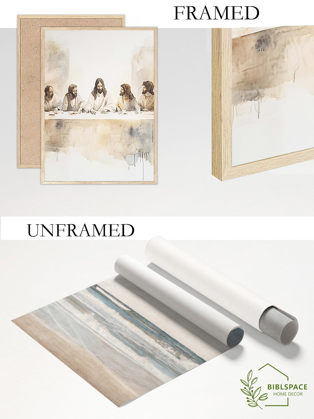 The Last Supper Wall Art 3 Piece Christian Wall Decor Scripture Jesus Pictures for Living Room Religious Christian Posters for Dining Room Bible Verse Art Biblical Canvas Prints 16x24 Inch Unframed