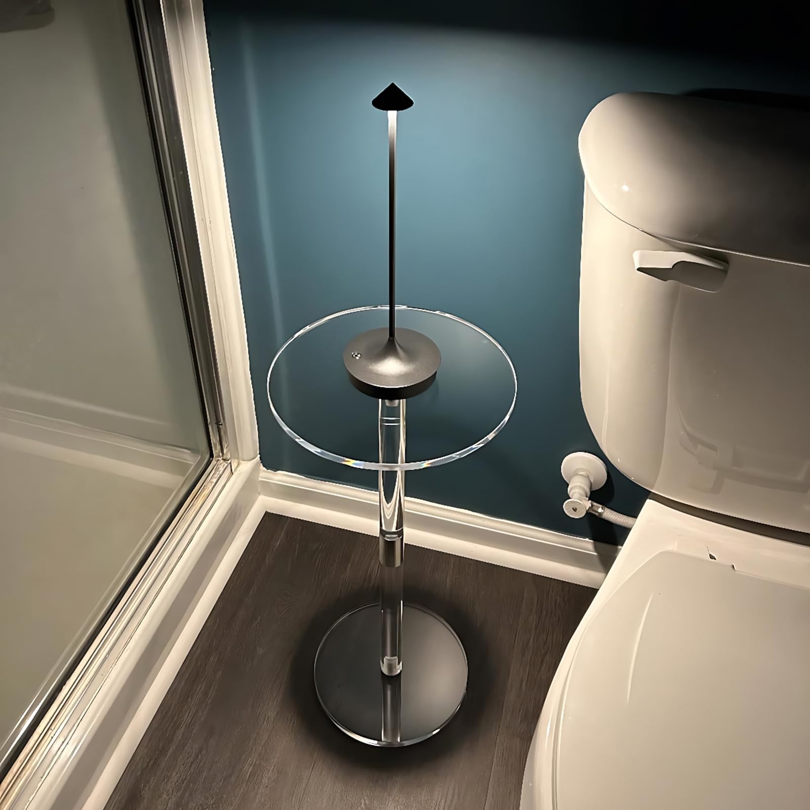 Petite Table D'Appoint Ovale Acrylique Transparente - Salon Chambre Salle De Bain Balcon