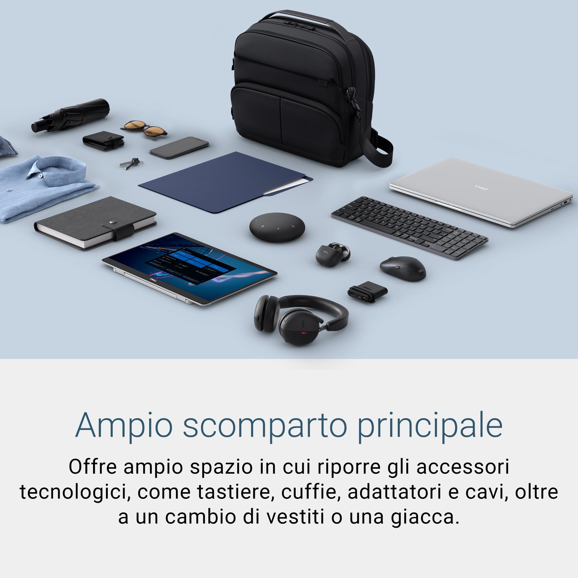 Dell Pro EcoLoop Borsa CC5626, per Notebook 14"-16", 17L, 53% Materiali Riciclati, Scomparto Imbottito, Cerniere Impermeabili, Tracolla Rimovibile, Nero