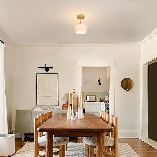 Miniatura 42 de Lámpara colgante con pantalla de cristal ámbar Scindapsus de cristal, lámpara colgante vintage de latón, luz colgante ajustable para cocina, isla