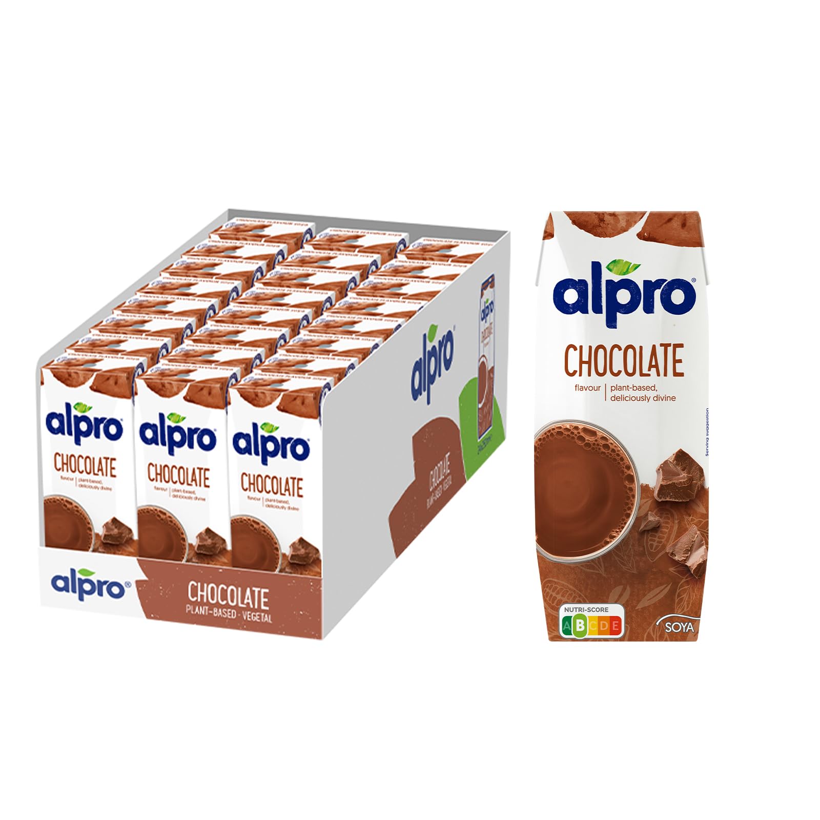 Alpro Set de 3 Boissons Soja Chocolat 250 ml - Pack de 8