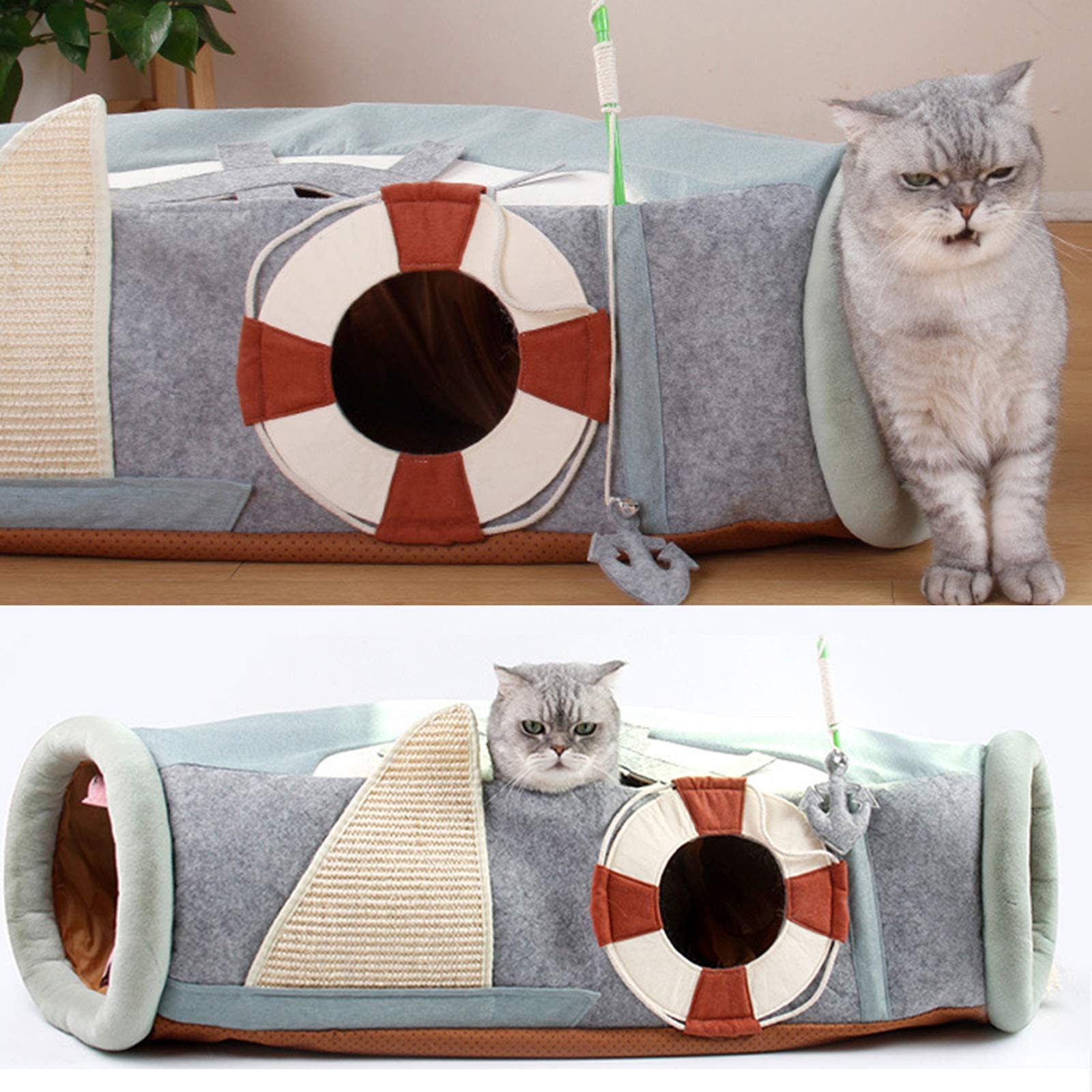 Centre De Jeu Tunnel pour Chat Tunnels De Jeu,Jouet De Tunnel pour Chat pour Animaux De Compagnie, Tunnel pour Animaux De Compagnie Pliable,Animal D'entraînement Interactif pour Chat