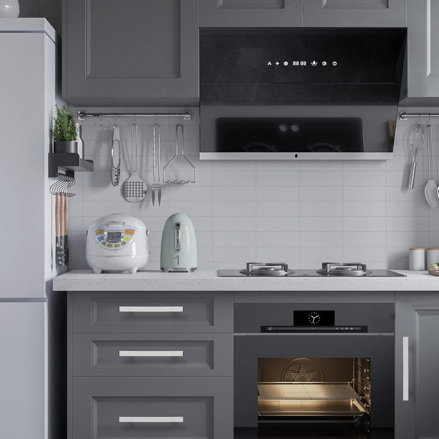 goldenwarm 25 Pack Drawer Pulls Brushed Nickel Cabinet Pulls 3 inch Modern Kitchen Cabinet Hardware for Cupboard, Silver Drawer Handles for Dresser and Bathroom 5in Overall Length