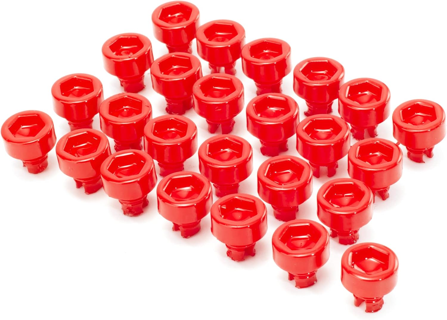 RTRHINOTUNING 7.5mm/0.3in Wheel Rim Lip Rivets Nuts Replacement Rivets Stem Length-7mm, Red 50pcs