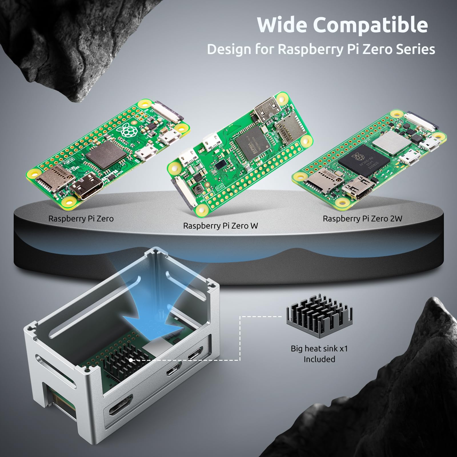 InnoMaker Obudowa ze Stopu Aluminium z Radiatoriem dla Raspberry Pi Zero - Chłodzenie Pasywne, Wentylowany Design, Kompatybilna z DAC Mini/AMP Pro Mini i Większością Płytek Rozszerzeń Pi Zero