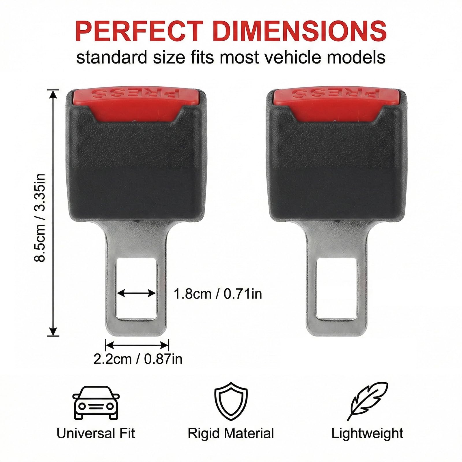 2 Piezas Anclaje Cinturon Seguridad, Extensor Cinturon Seguridad Coche, Alargador Cinturon Seguridad Coche, Clips de Cinturón de Seguridad Coche, Clip de Cinturón de Seguridad — view 2