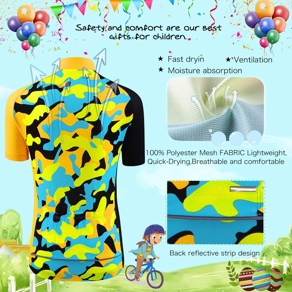 Jersey Maillot de Cyclisme Manches Courtes + Cuissard pour Enfant Gaçon Fille