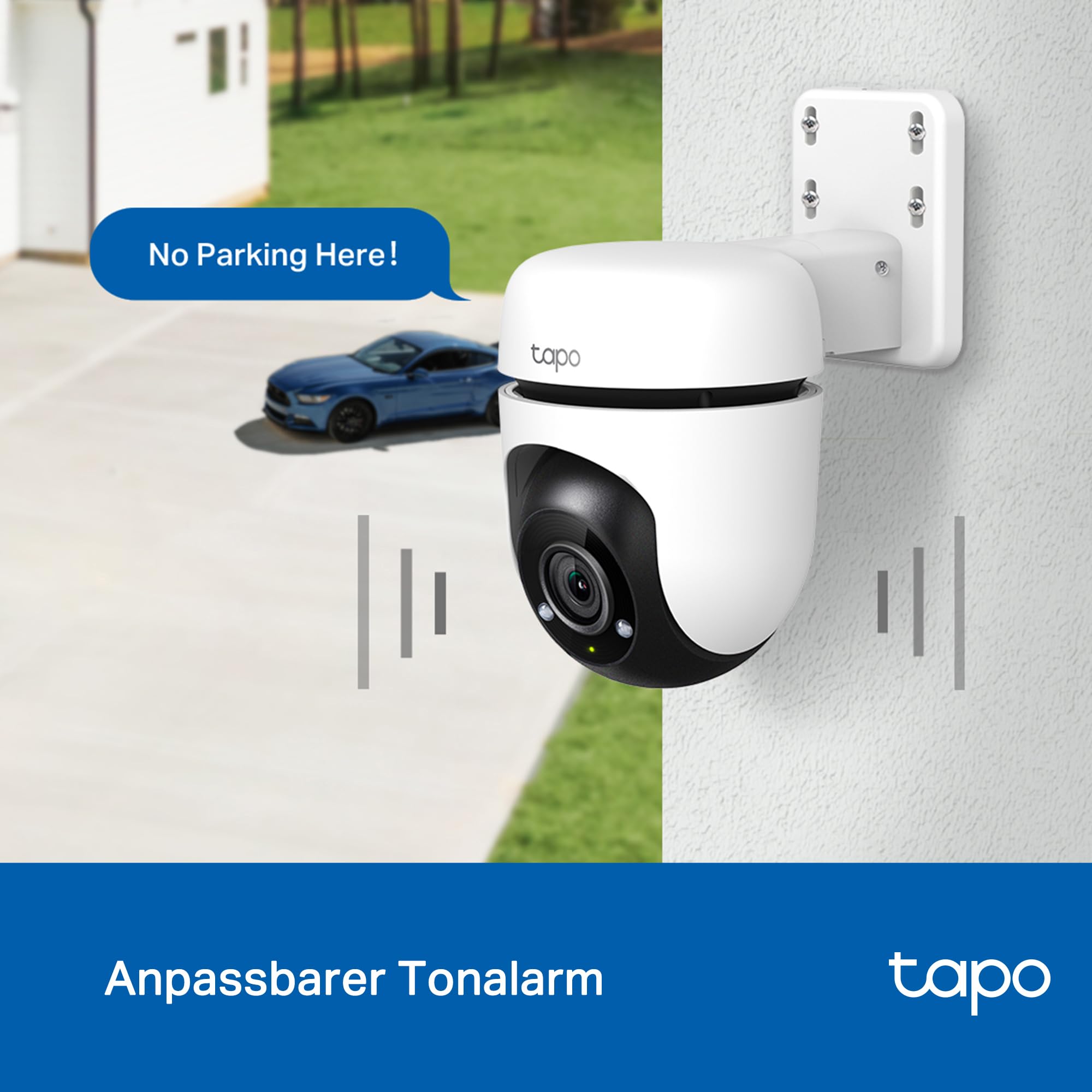 Tapo TP-Link C500 WLAN Überwachungskamera Außen, 360° Sichtbereich, 1080p Auflösung, Bewegungserkennung, Nachtsicht bis zu 30 m, Zwei-Wege-Audio, Kompatibel mit Alexa & Google