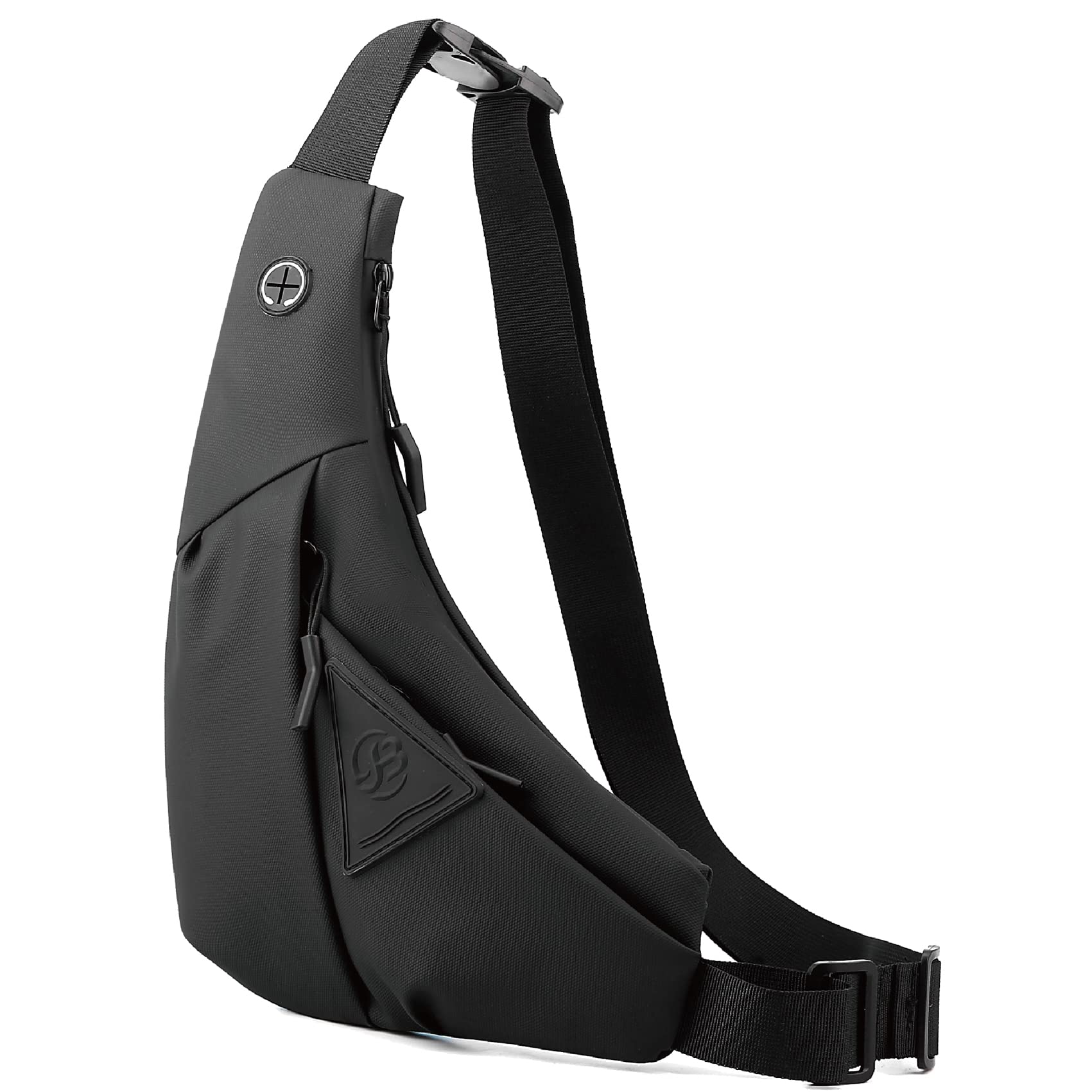 MAYMOONERSmall Sling Shoulder Crossbody Bag Men Women, Lightweight Anti-theft One Strap Casual Chest Bag Slim Backpack for Outdoor Walking Trip Hiking Biking Black