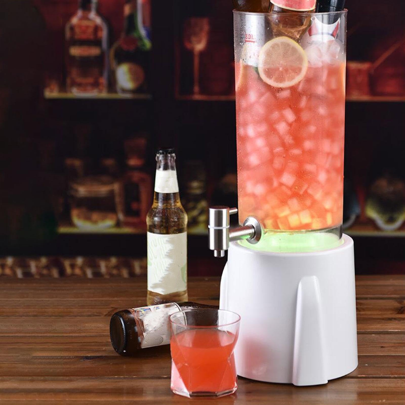Distributeur de Bière de Table 3L avec Robinet, Idéal pour Pubs, Cuisines, Maisons et Espaces Extérieurs, Blanc