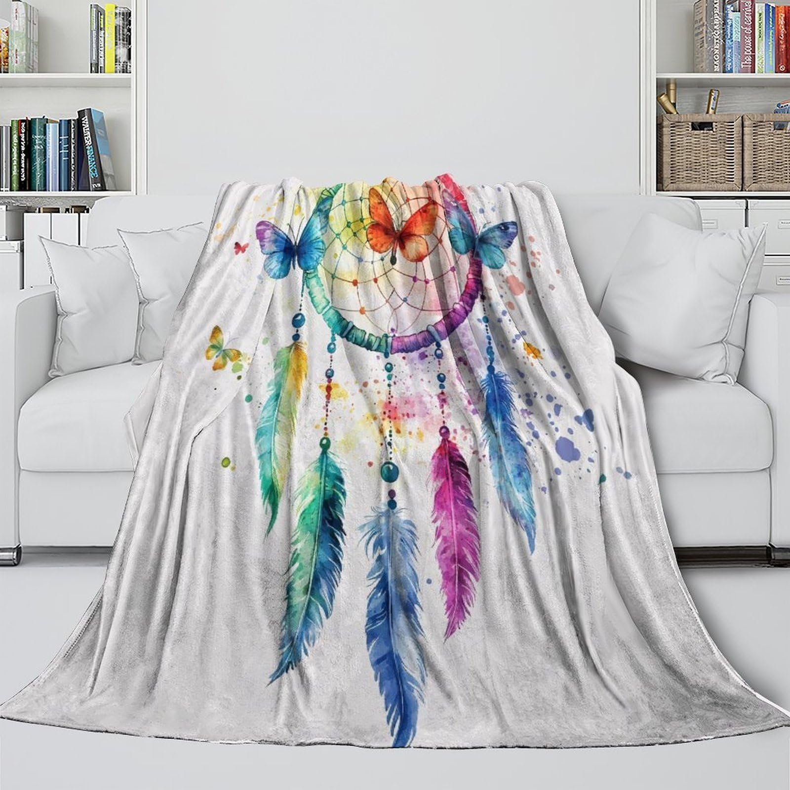 3D Gedruckte Traumfänger Decke Mikrofaser Wohnkultur Traumfänger Kuscheldecke für Sofa Schlafzimmer 80×90(200x230cm)