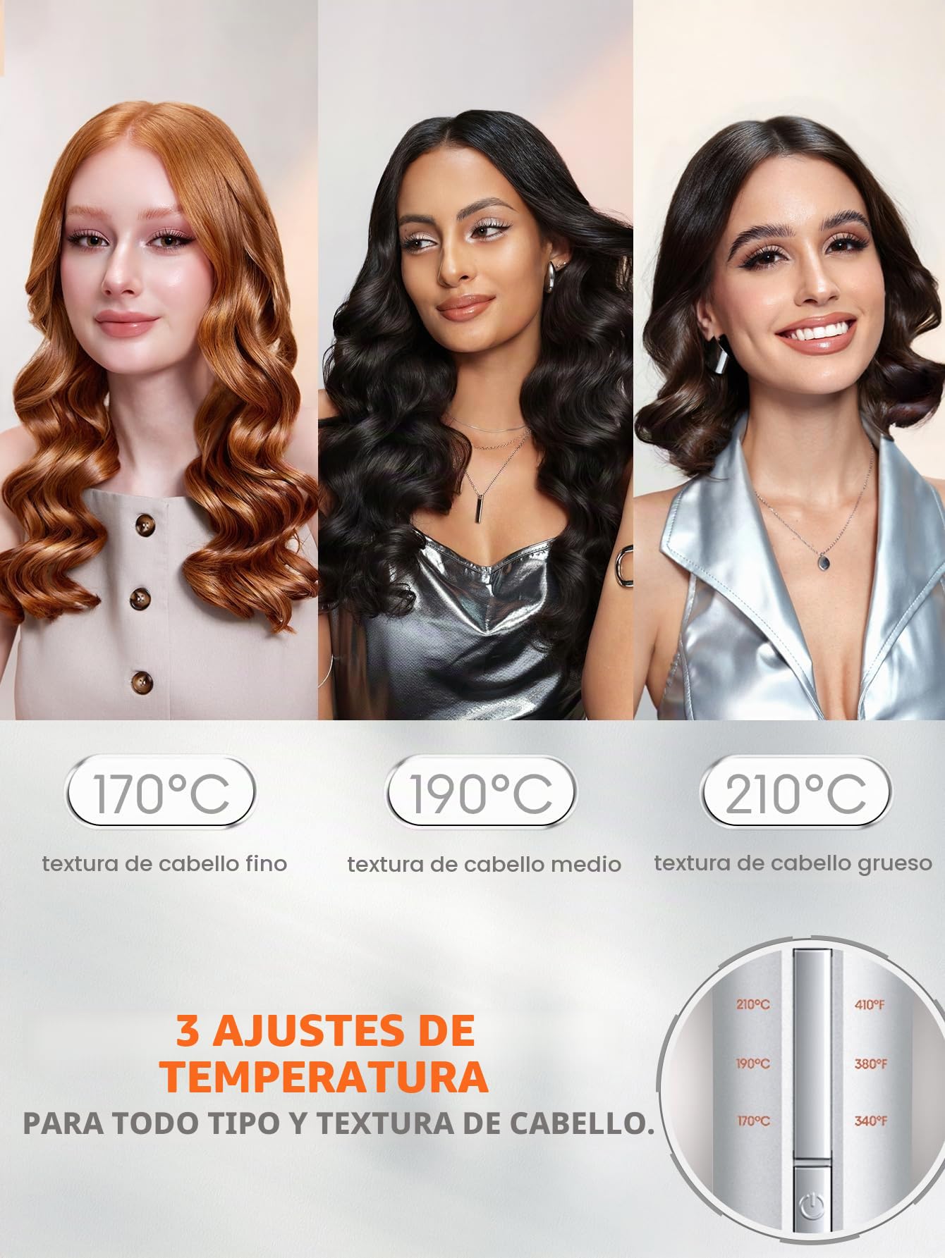 SHEGLAM Rizador automático de 25mm con revestimiento de cerámica, 3 niveles de temperatura (170-210°C), calentamiento rápido – Enrollador de rizos giratorio automático para rizos