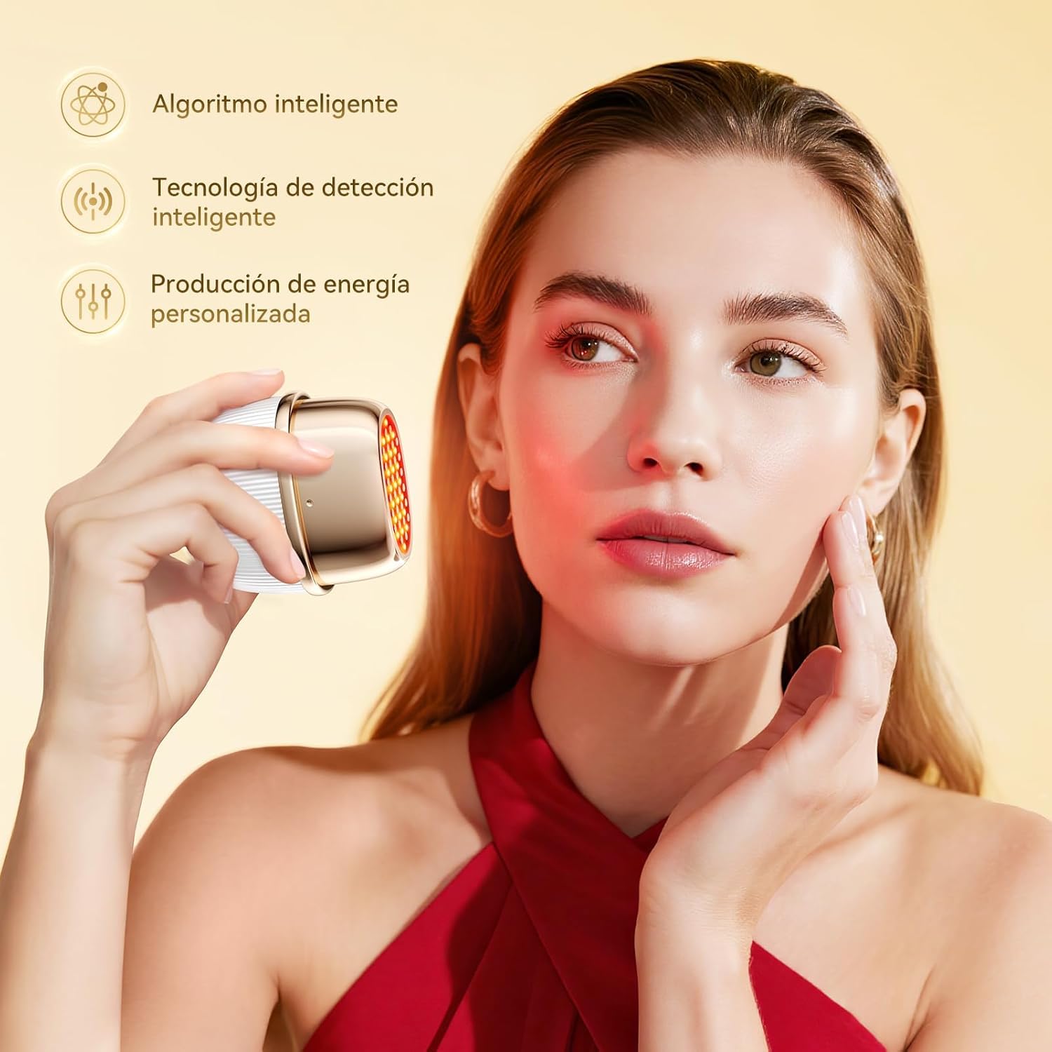 ANLAN Radiofréquence Visage 24K Oro Appareil Anti Rides Visage | EMS Appareil Massage Visage avec 3 Modes, 3 Niveaux pour Soins Domicile, Voyages,Cadeau de Fête