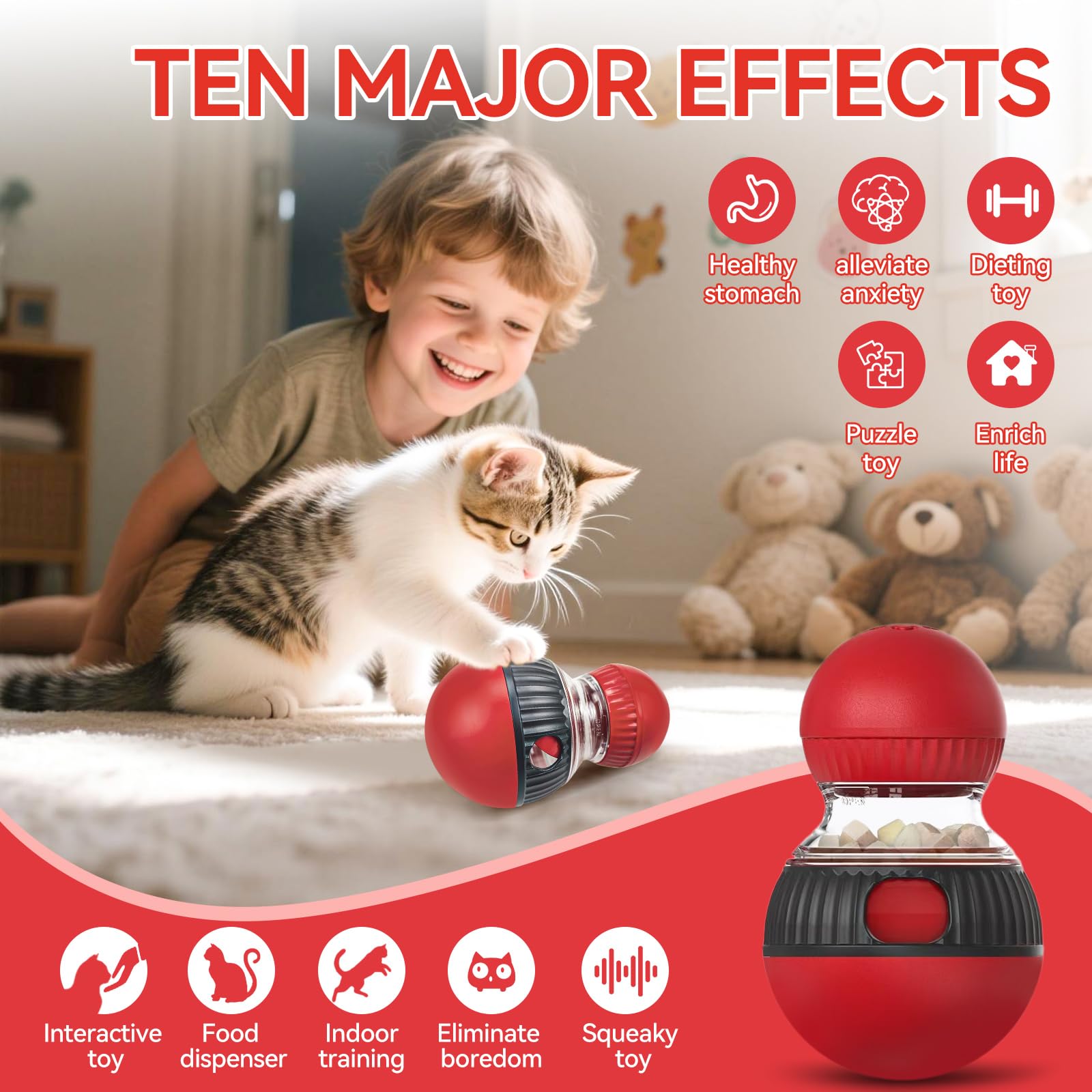 dispenser per gatti dispenser palla giocattolo per gatti giocattoli alimentatore interattivo puzzle indoor best seller gatti puzzle slow food Risolvi la noia e aumenta il divertimento
