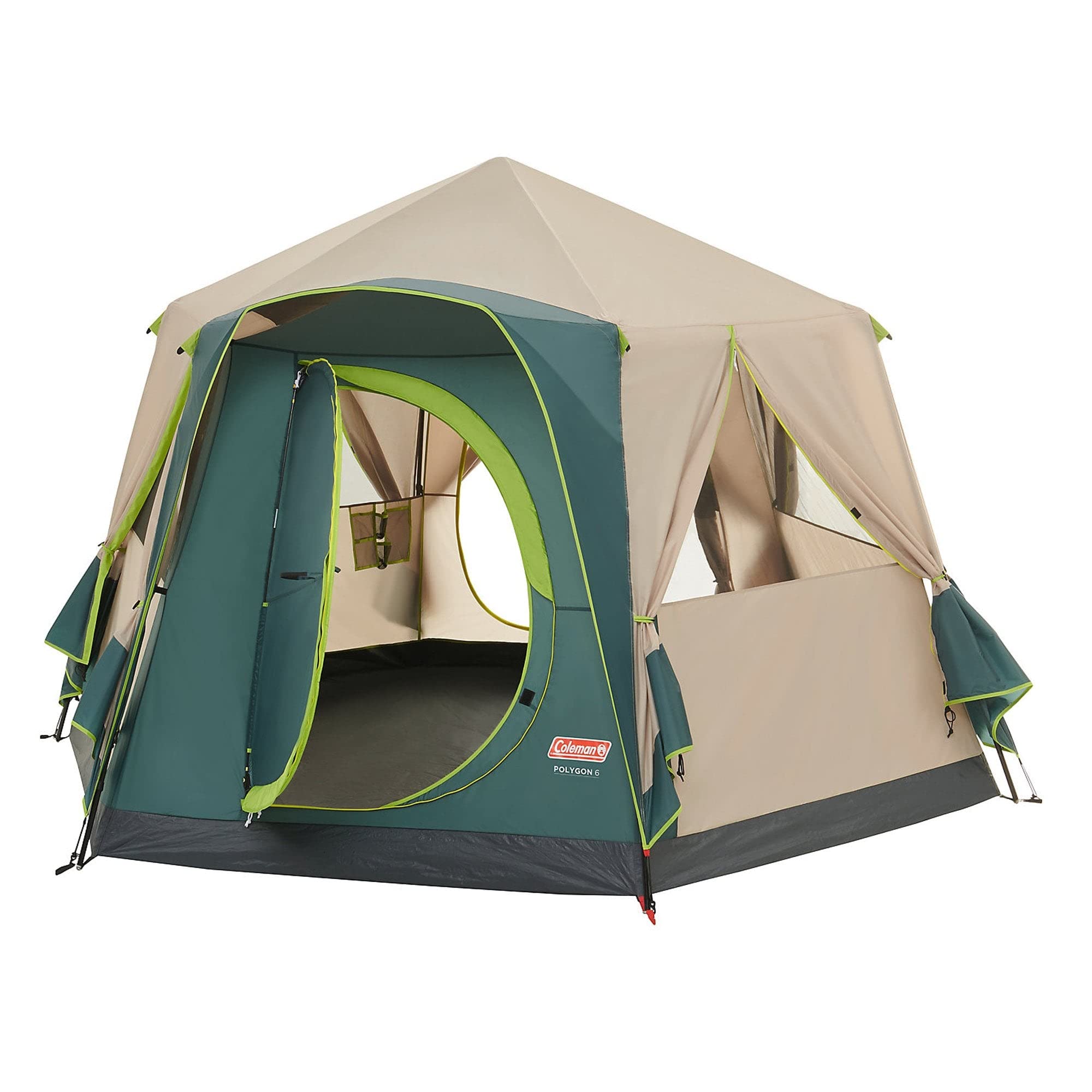 Coleman Polygone Grande Tente familiale avec Vue à 360° Structure en Acier Robuste Facile à Monter 100% étanche