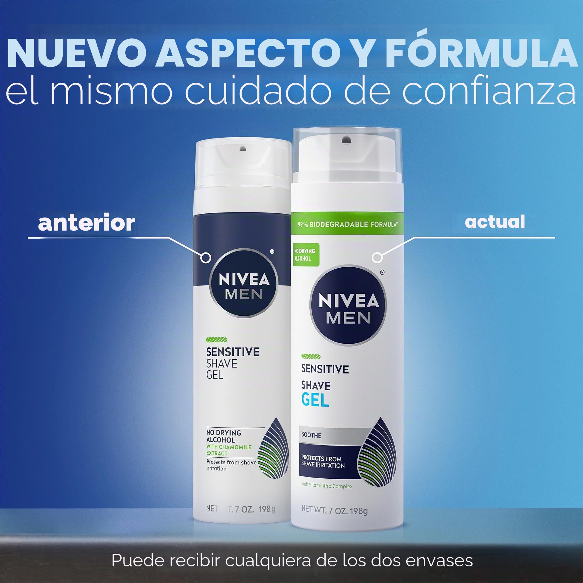 Nivea Men NIVEA uomini rasatura Sensitive Gel - protegge la pelle sensibile Da Shave Irritazione - 7 once. Can (pacchetto di 3)