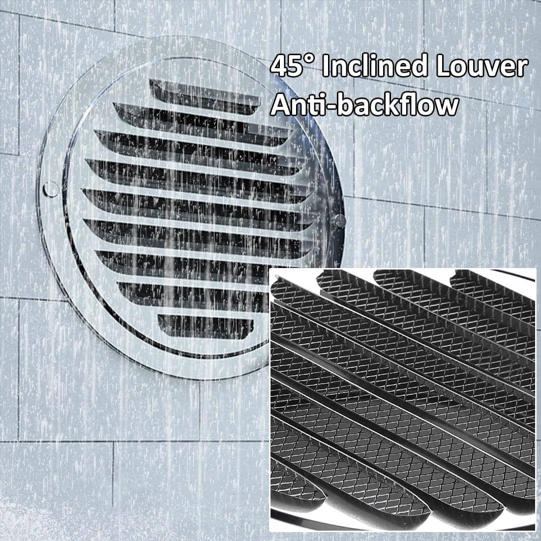 3.9inch/100mm Round Soffit Air Vent Wall Ventilation Outlet Hood Stainless Steel Air Outlet Vents for Kitchen Bedroom Bathroom Office 2.7inch/70mm 4.7inch/120mm