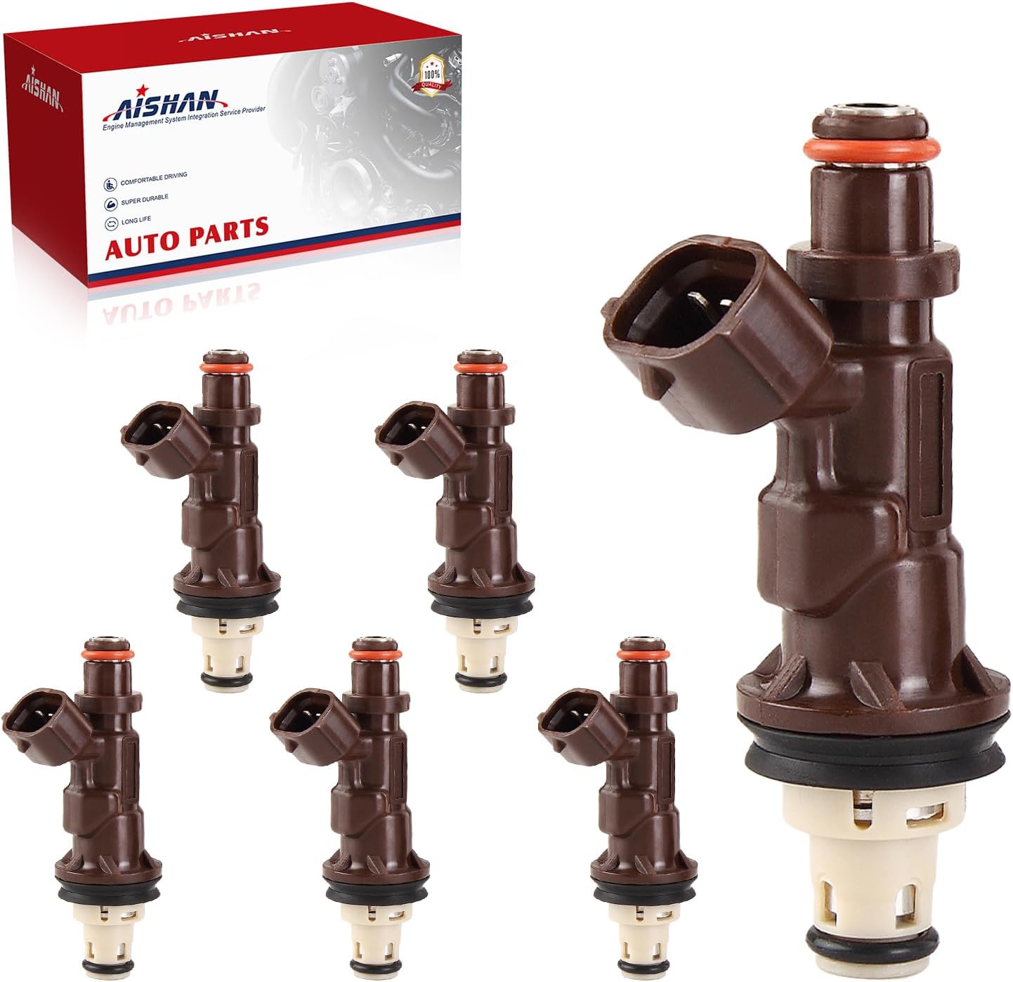 6PCS Fuel Injectors 2 Holes Compatible with Toyota 4runner 1999-2002 Tacoma 1999-2004 Tundra 2000-2004 3.4L V6 Replace# 2325062040 1580561 23209-62040