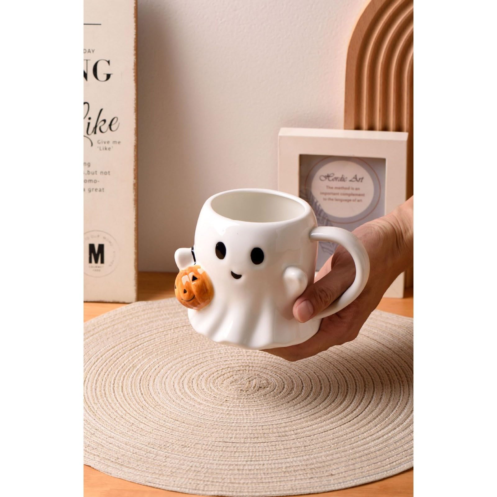 Tasse À Café Halloween 440ml - Mug Fantôme En Céramique Avec Poignée | Tasse D'Halloween Pour Fête À Thème | Cadeau Unique Pour Les Amis