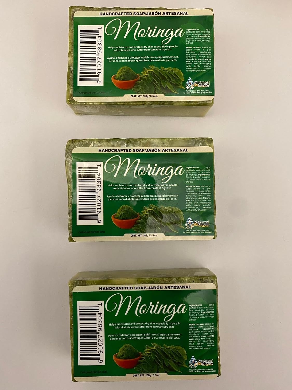 Jabón de Barra Moringa 3 Pack Bar Soap