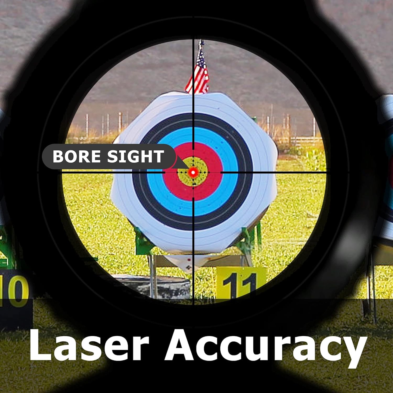 KinZon Laser-Bohrungsvisier, rote Nullstellung, Red Dot 9mm mit Batterien, Präzisions-Kollimator für Jagd und Schießsport