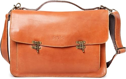 15 inch Clasp Business Briefcase - Tan