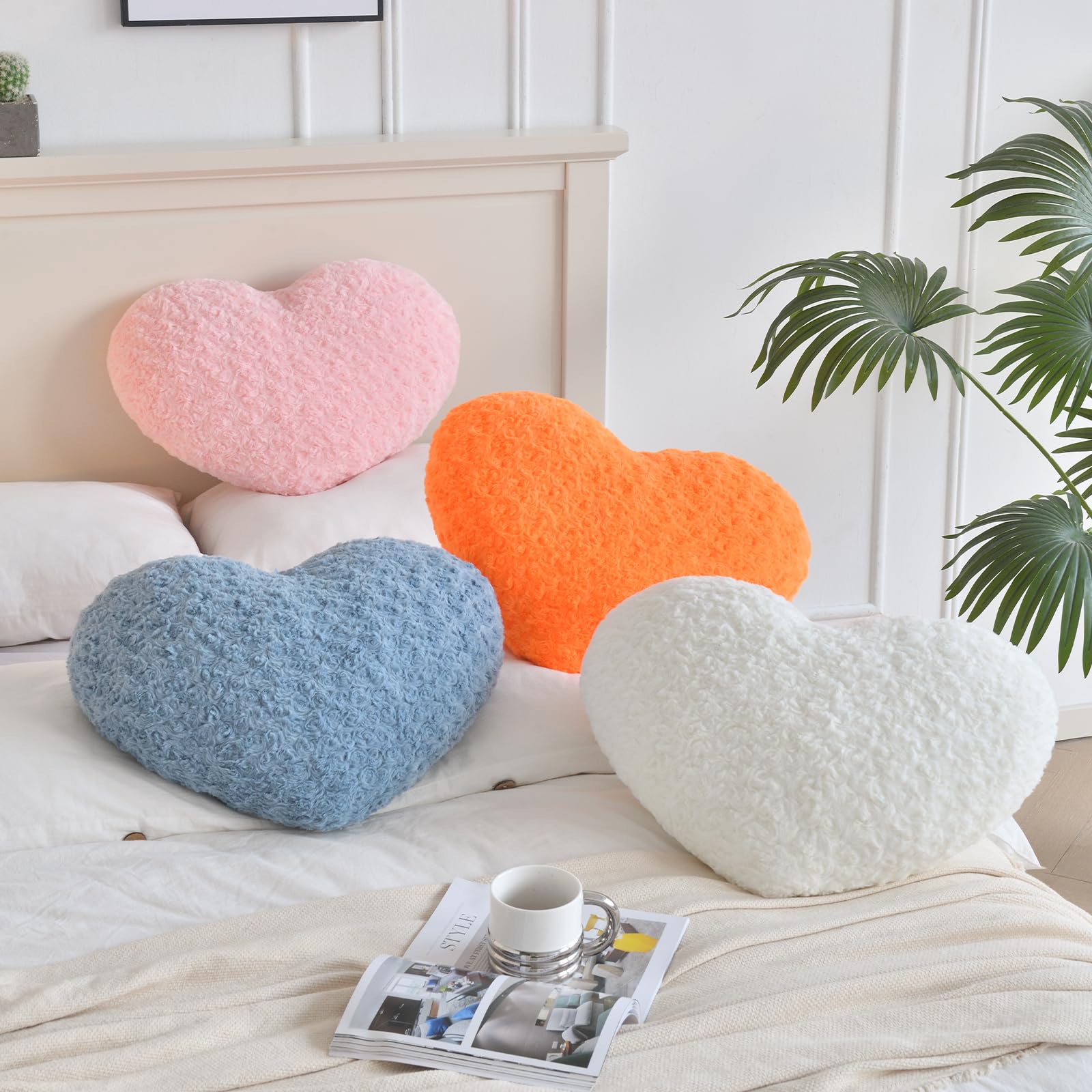 ZCNYCLAM Heart Pillow, Soft Heart Shaped Pillow with Room Decorative Throw Pillows for Bed Couch Chair Sofa, Heart Shaped Cute Throw Pillow Cushion for Bedroom Living Room (Pink, Mini 12.9" x 9.8"): Mini 12.9" x 9.8" Pink