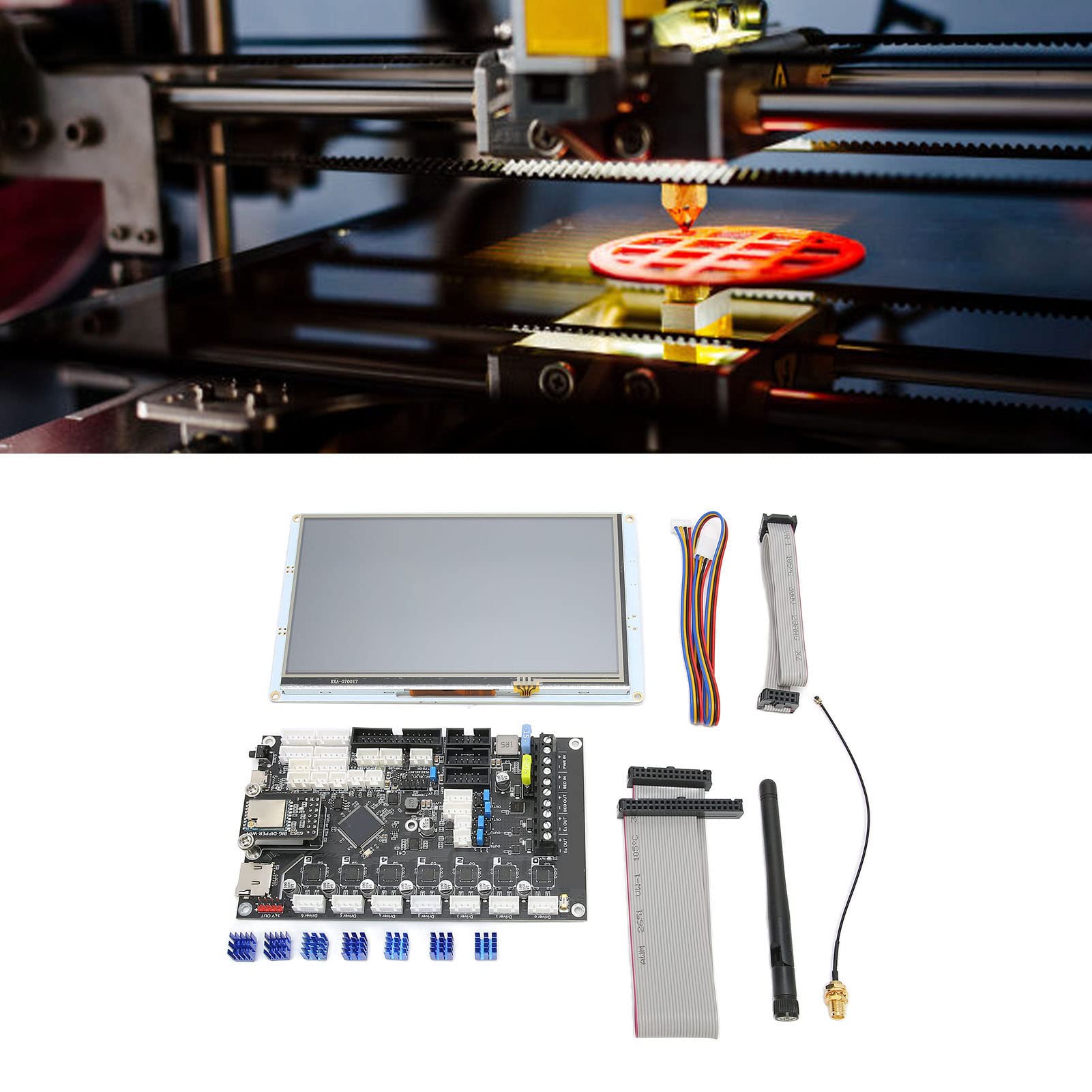 Wakects Drukarka 3D Płyta Główna do 2.4, Duet3 Mini5+ 7-calowy Ekran