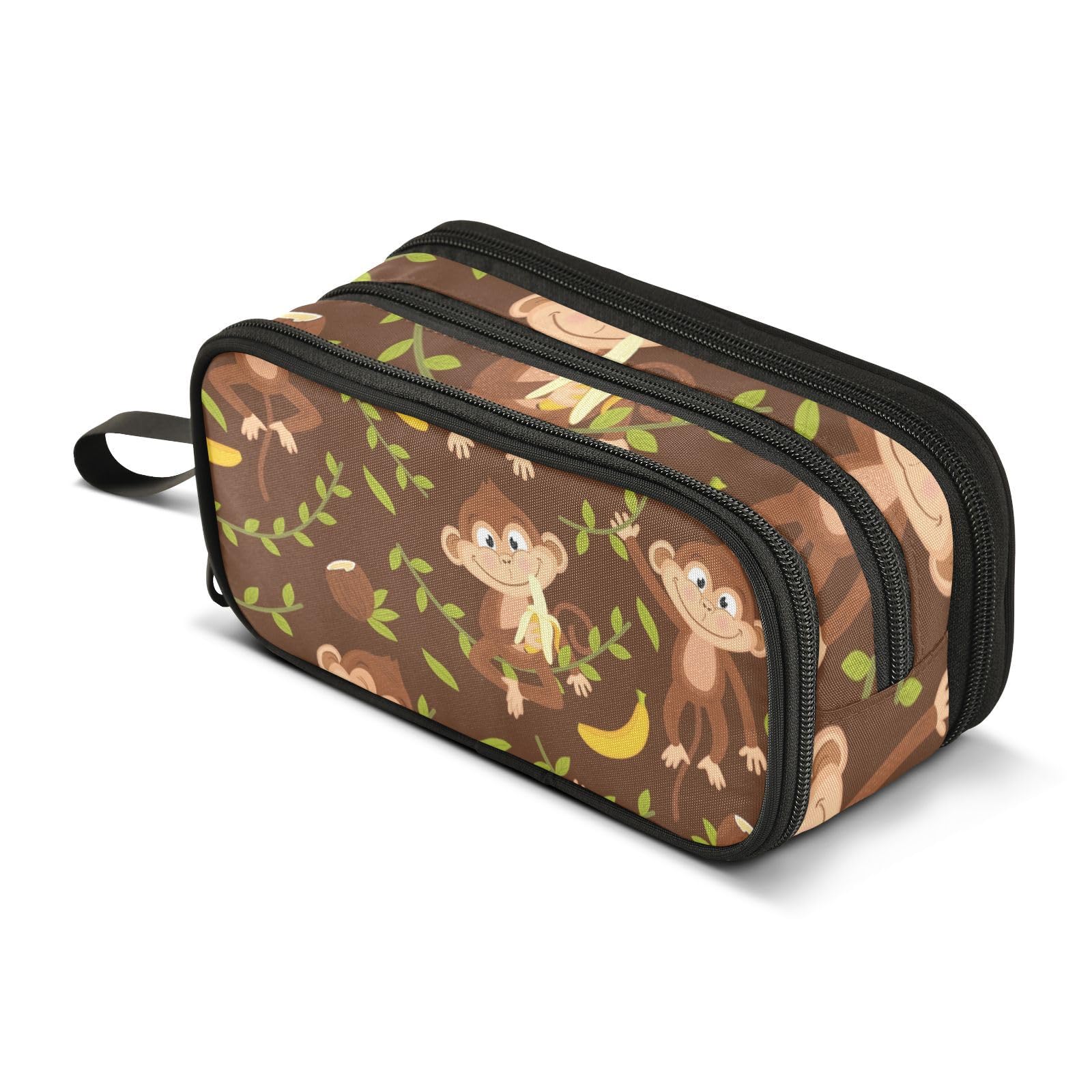 ISAOA Big Capacity Pencil Cases Animals Monkey Pouch Bag Large Pen Bag Stationery Bag for Girls Boys Adults Student