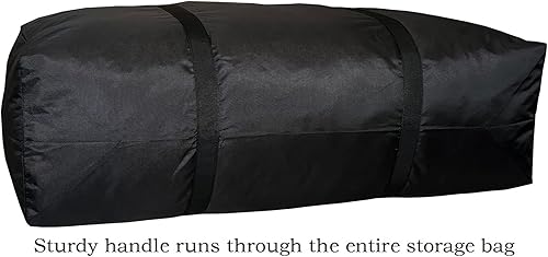 Miniatura 5 de DoYiKe Bolsa de almacenamiento extra grande con cremalleras y asas, bolsa de lona plegable grande negra para viajes, 130 L