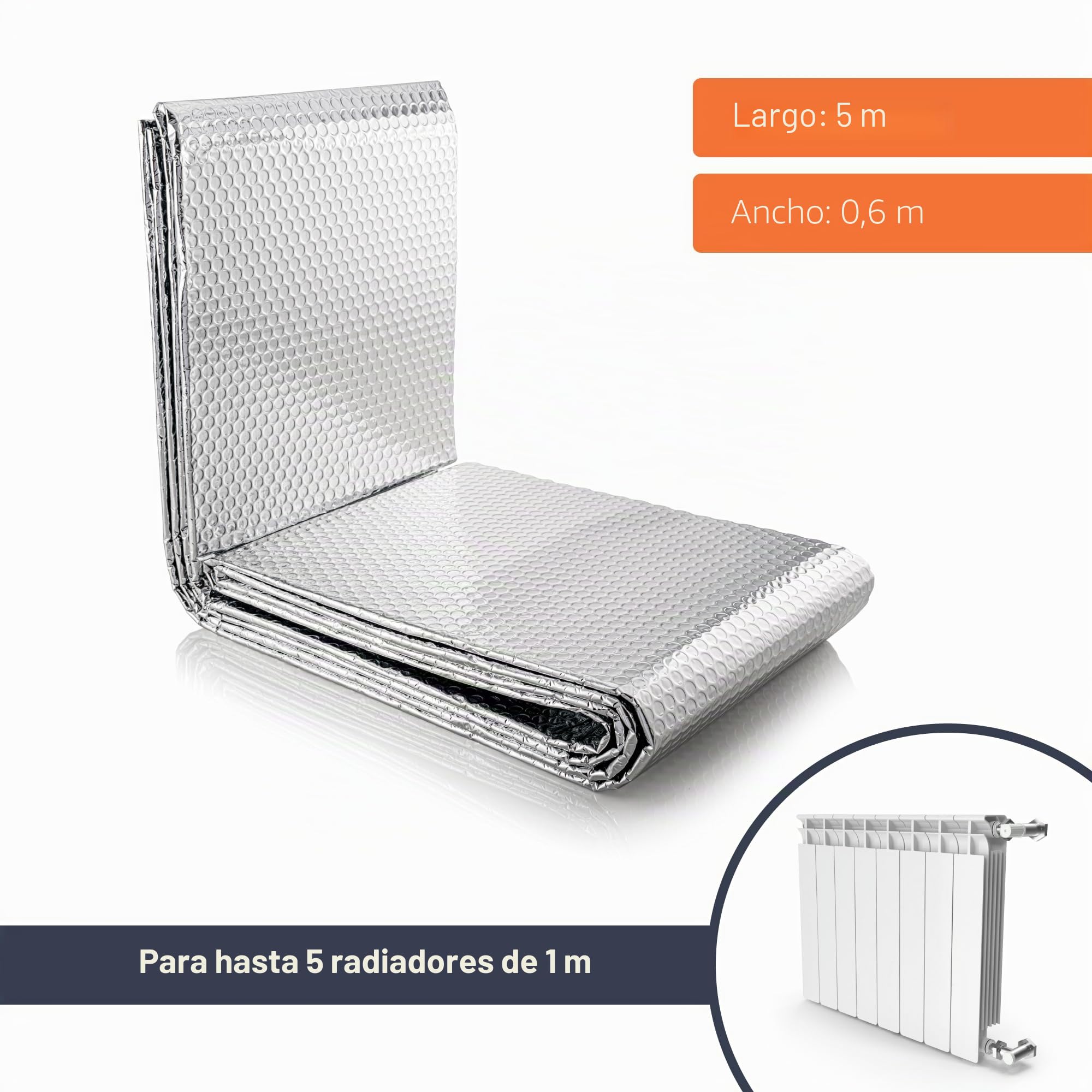 SuperFOIL Radpack, la lámina reflectante de 0.6m x 5m para tu radiador! Aumenta la eficiencia de tu radiador de manera sencilla, y con almohadillas adhesivas incluidas. ¡3mm de grosor!