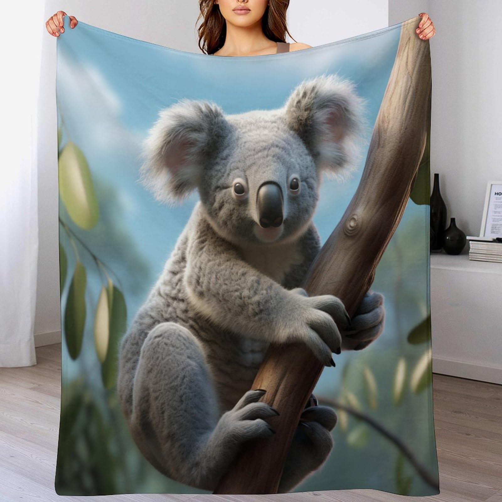 Couverture koala en flanelle 150x200cm pour canapé