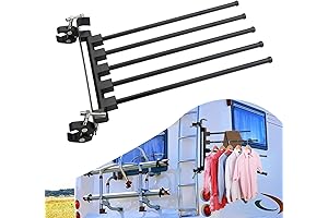 Extendable RV Clothes Drying Rack with Integrated Ladder