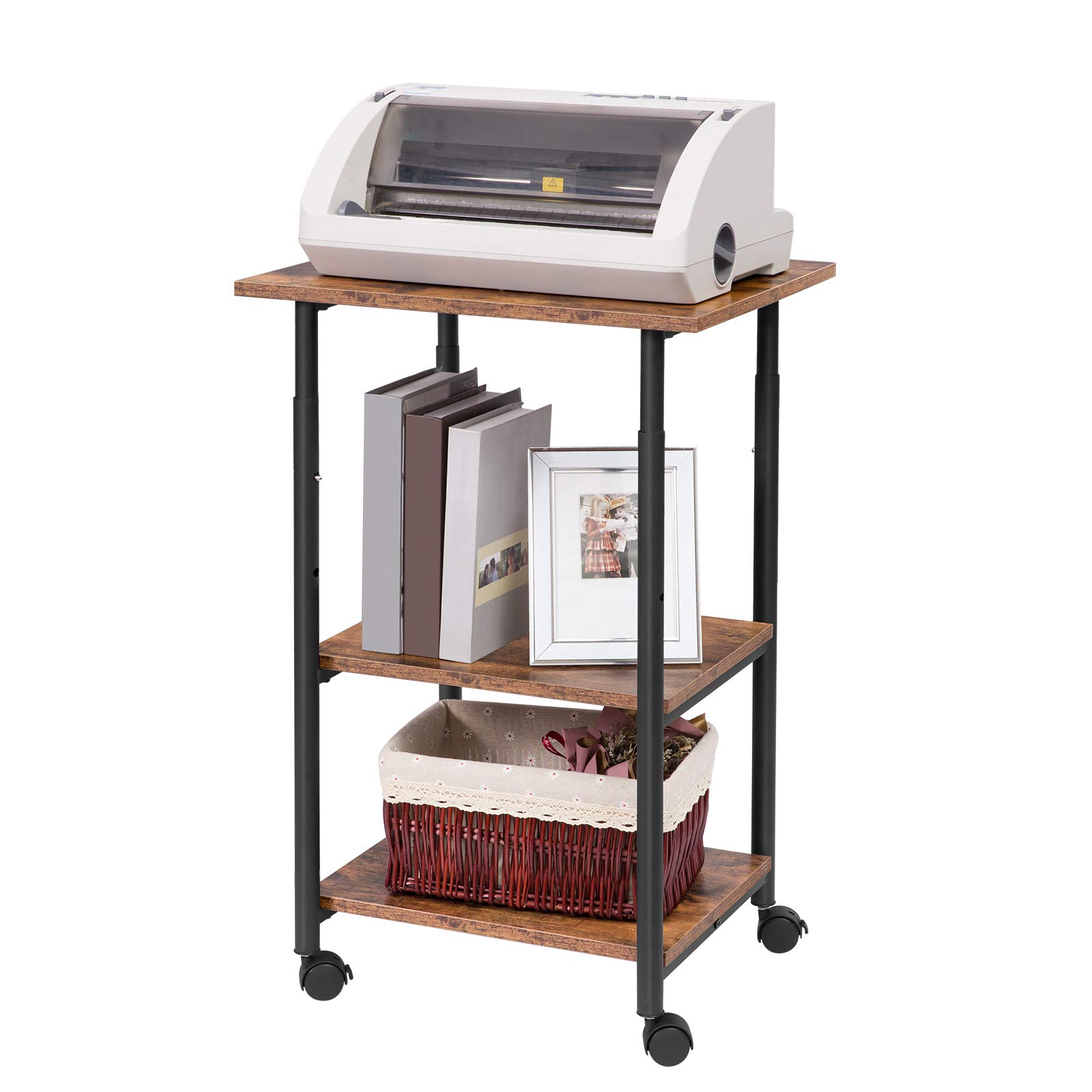 HOOBRO Printer Stand, 3Tier Printer Table, Rolling Cart Under Desk