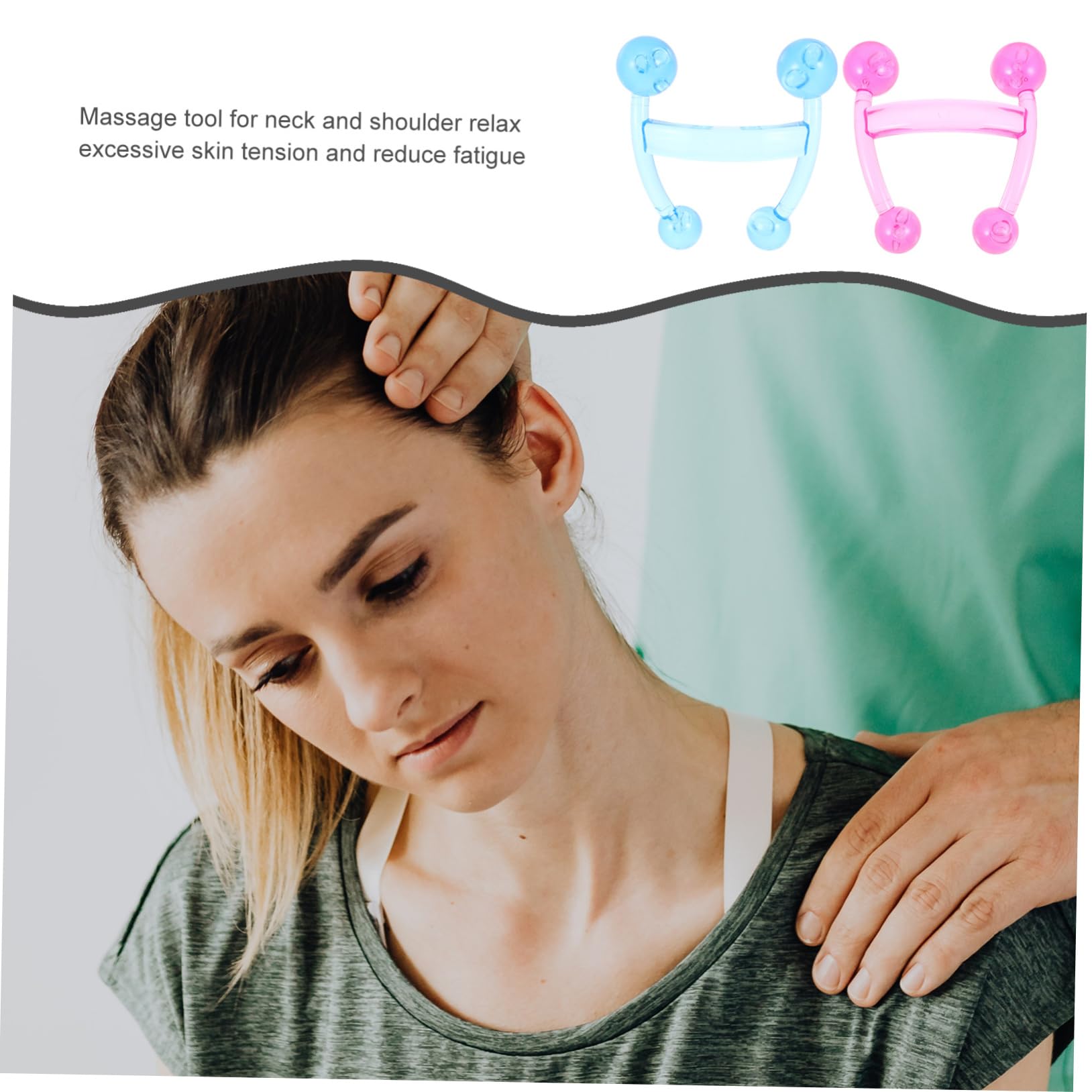 Ipetboom 8stücke Handheld Rückenmassagegerät Mit Massageknöpfen Tragbarer Für Körperentspannung Für Nacken Rücken Und Gesicht Sanften Farben