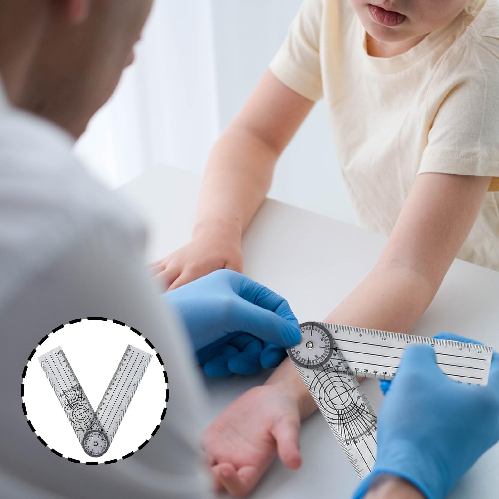 4 Pezzi Goniometro Ortopedico per Fisioterapia 360 ° PVC,Facili Da Uso Quotidiano Della Cartografia Per Famiglie e Studenti CM/Inch,Trasparenti e Resistenti
