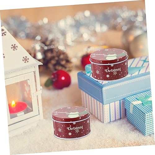 Miniatura 9 de Abaodam 36 cajas de tarro de caramelo de Navidad, pequeños tarros de dulces con tapas, latas de galletas festivas, lata de galletas de Navidad, lata
