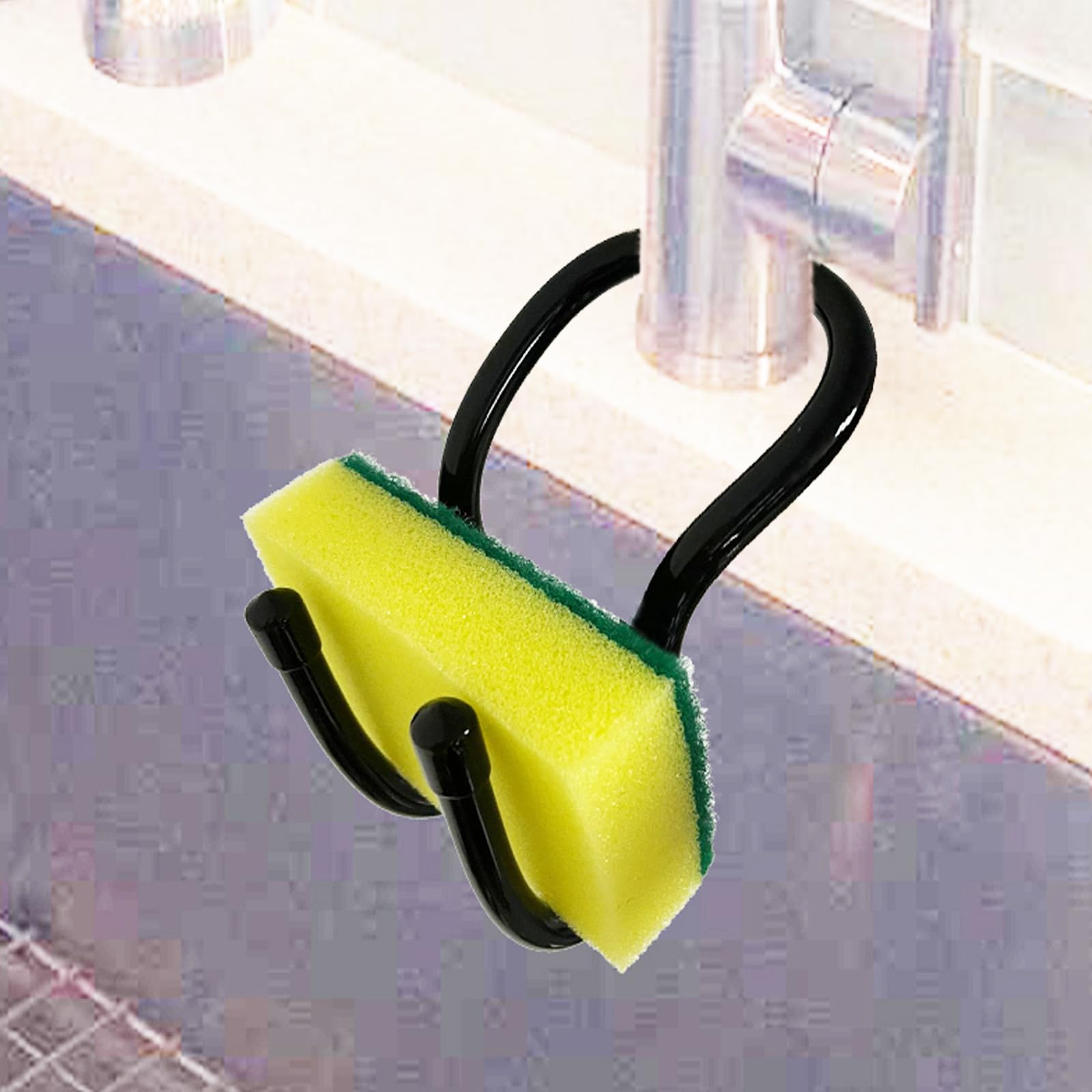 Pmsanzay Sling Flexible Sink Caddy Sink Sponge Holder Organizer Non-Slip Holds Sponge Scrubbing Brush or Dishrag Not hiding