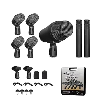Amazon.com: STABCL 7-Piece Wired Drum Microphone Kit with