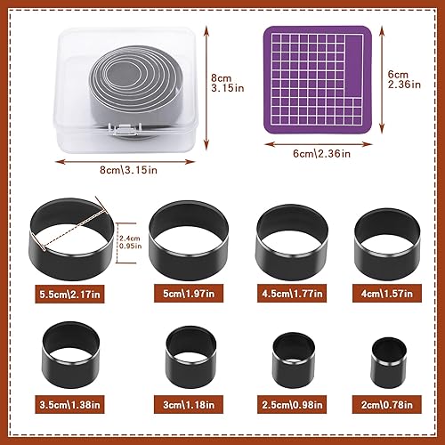 Miniatura 2 de Juego de 8 herramientas de corte circular de cuero, juego de punzones de cuero, herramientas de perforación de cuero redondo de acero de alto