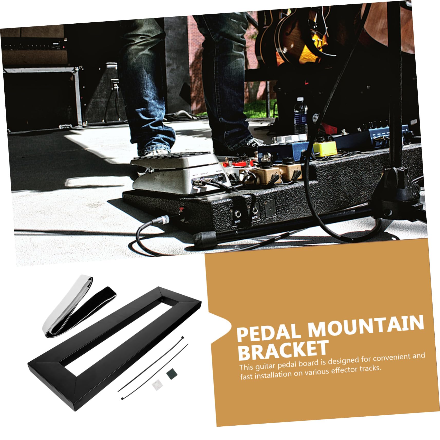 NULYLU Electric Guitar Stand Pedalboard Tape Mount Sturdy Guitar Effect Pedal Bracket